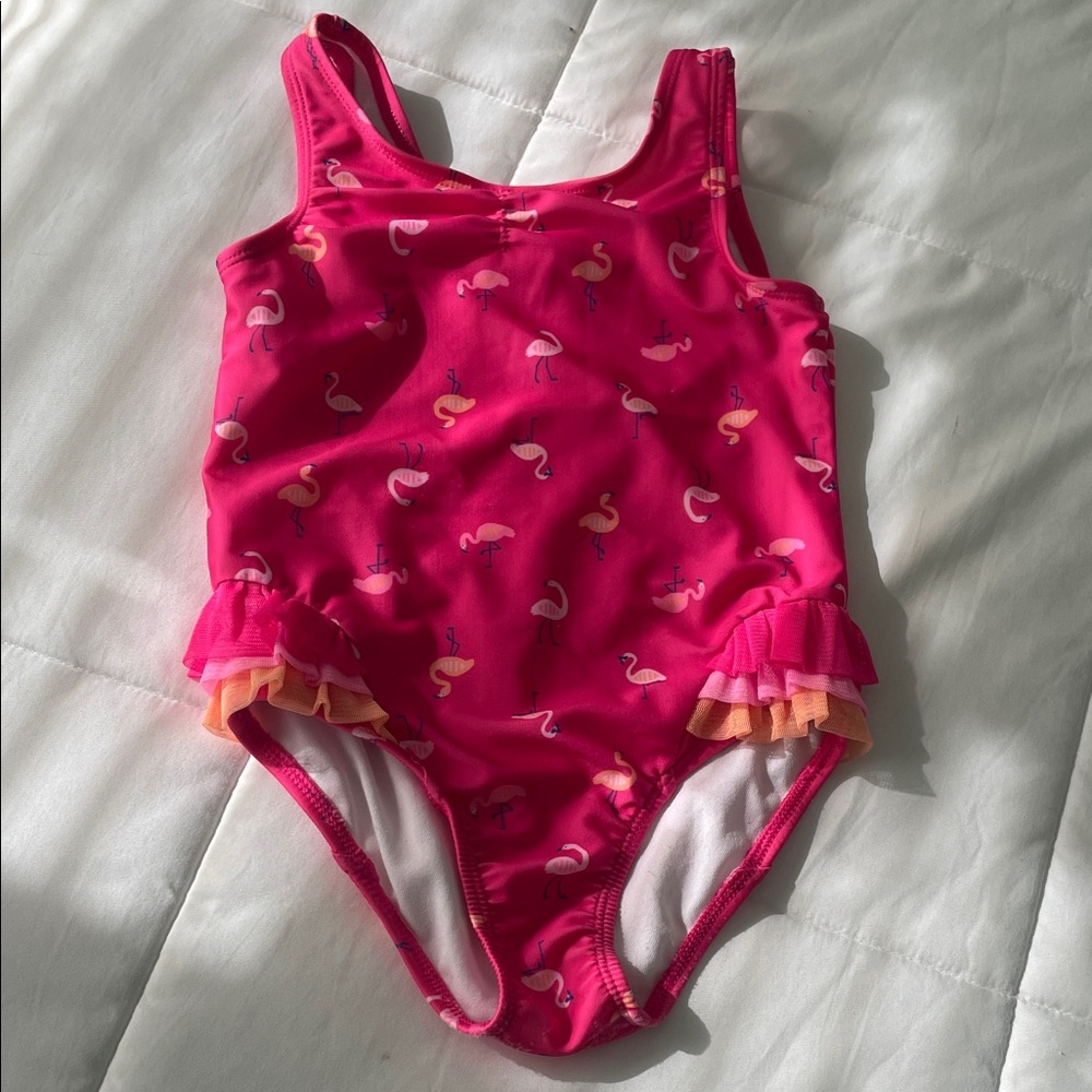 Cat & Jack Pink Flamingo One Piece Swimsuit